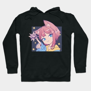 Neko Girl Booped Anime Lover Pink Hair Hoodie